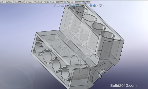 فیلم اموزش مدلسازی پیشرفته سرسیلندر خوردو بدنه موتور ماشین با solidworks -سالیدورک-2013